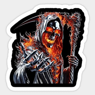 Flaming Reaper Sticker